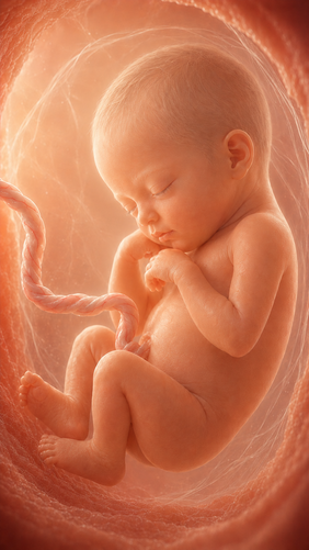 Fetal development illustration at 32 weeks pregnant — how big the baby is this week