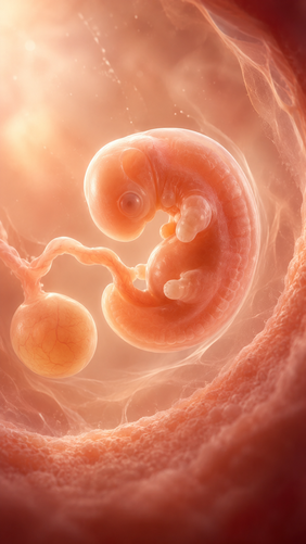 Fetal development illustration at 8 weeks pregnant — how big the baby is this week
